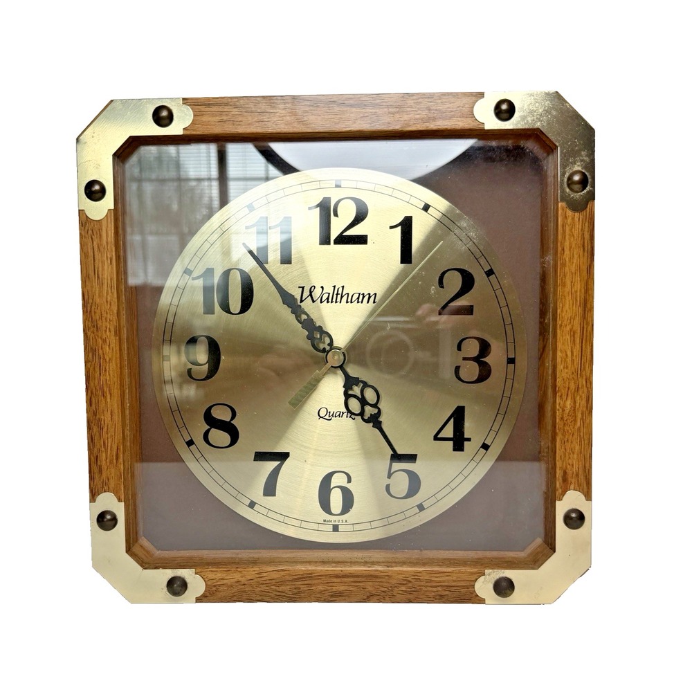 Waltham Spartus 10.75" Wood Glass Wall Collectible Clock Made USA Tested Works